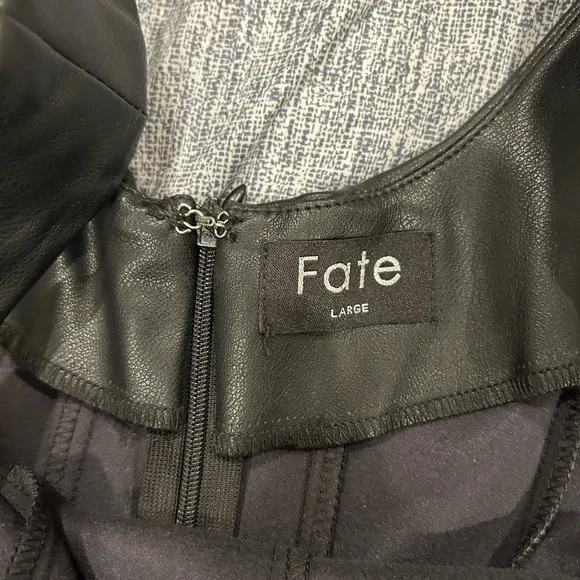 Fate Black Faux Leather Dress - Picture 5 of 11